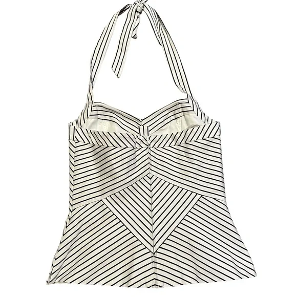 NWT White House Black Market halter top in white and black stripes size 0 - Picture 2 of 9